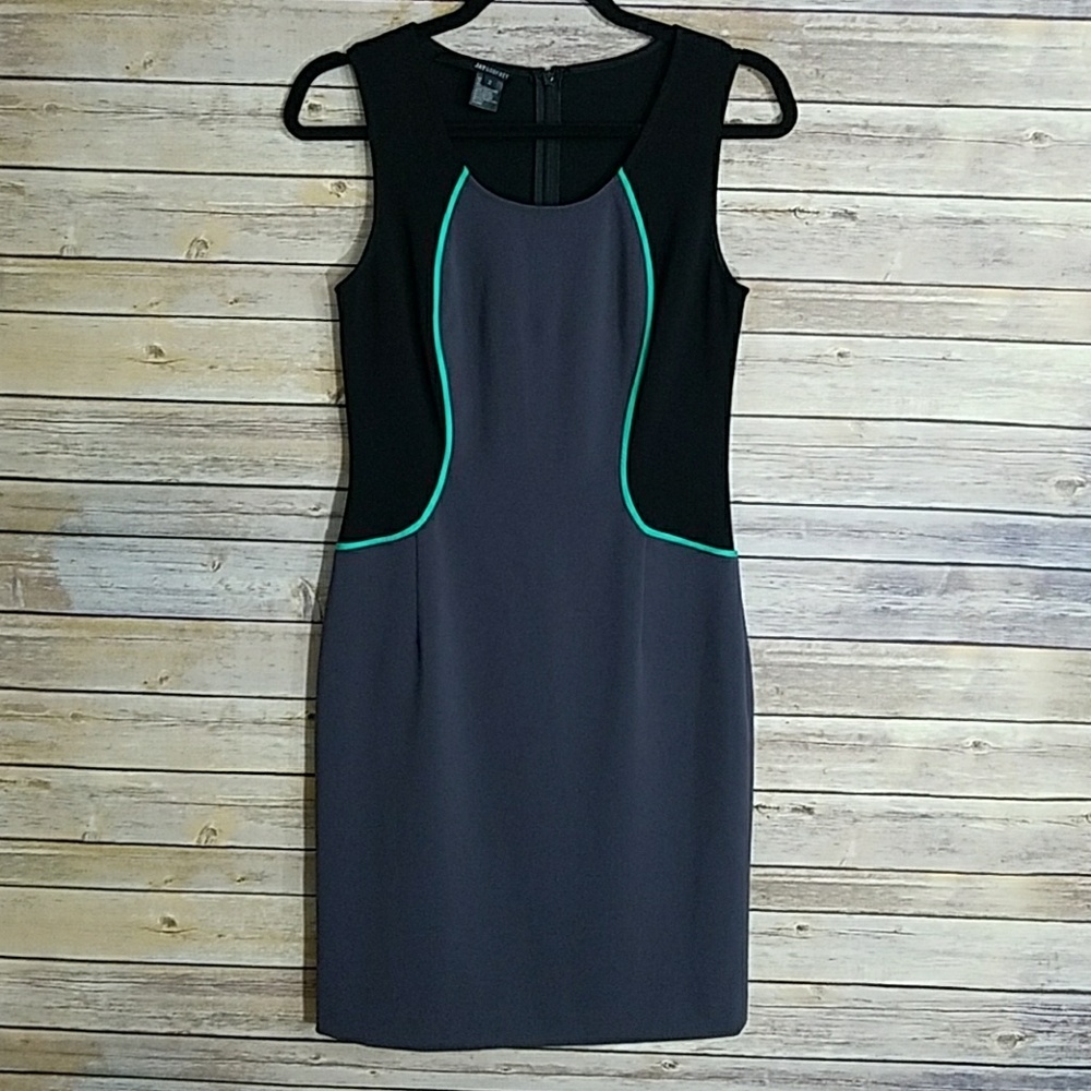 JAYGODFREY Black and Charcoal Dress with Teal Trim